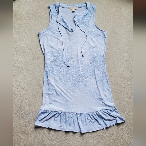 Michael Kors blue paisley dress size L - Picture 12 of 12